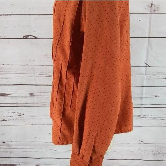 Ms. Lee Women's Vintage 90's Orange Button Down Long Sleeve Blouse Size XL - Picture 7 of 8